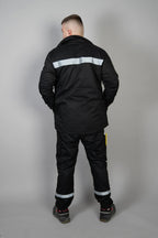 Crne radne pantalone, zimska jakna Sayo